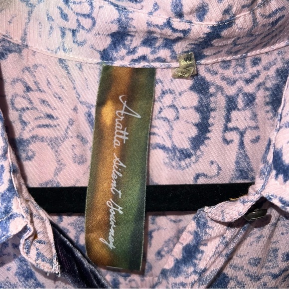 Aratta Pink and Blue Patterned Blouse - Picture 3 of 9